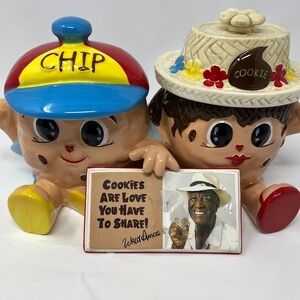 Wally Amos Chip & Cookie Ceramic Double Cookie Jar Read To Me / Read It Loud